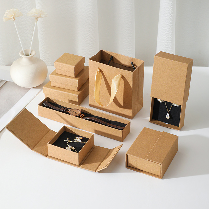 Kraft Paper Jewelry Box & Bag Set